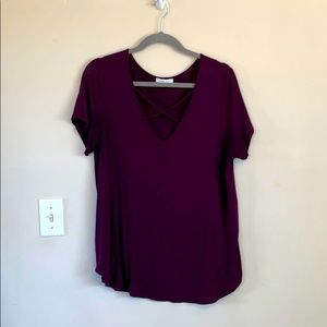 Plum V-neck tshirt